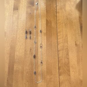 Elegant Silpada Silver Jewelry Set in Red and Violet